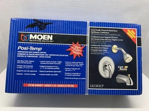 NEW!! MOEN B82383CP Posi-Temp Chrome & Brass Bathroom Bathtub Shower Faucet Set - Picture 1 of 3