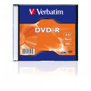 VERBATIM 43547 MATT SILVER DVD-R IN SLIM CASE SINGOLA - Foto 1 di 4