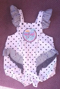 Vintage Gr. 4 T Bubble Short - alle 1 Stück Poly/Baumwolle Blk. & Weiß. Punkte / Streifen     - Bild 1 von 3