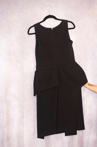 Balenciaga abito nero strutturato cocktail Peplum fw 2008 taglia 40