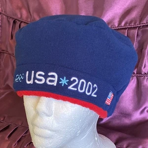Vintage Roots Official Team USA 2002 Olympics Winter Fleece Hat Baskenmütze Beanie - Bild 1 von 11