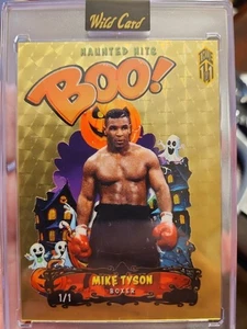 Mike Tyson 2025 Wild Card Haunted Hits ¡Boo! Multi Deporte VERDADERO 1 DE 1 Vinilo Dorado! - Imagen 1 de 3