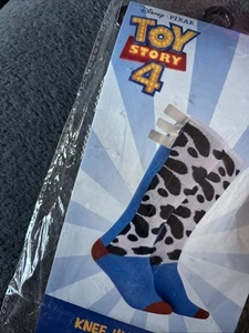 DISNEY Toy Story 4 HALLOWEEN SOCKS New PIXAR Knee High SIZE 10-4 Park Clothes - Picture 1 of 3