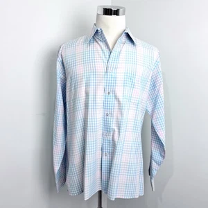 Givenchy Monsieur Shirt Mens XL Pastel Plaid Long Sleeve Pocket Lightweight - Picture 1 of 13