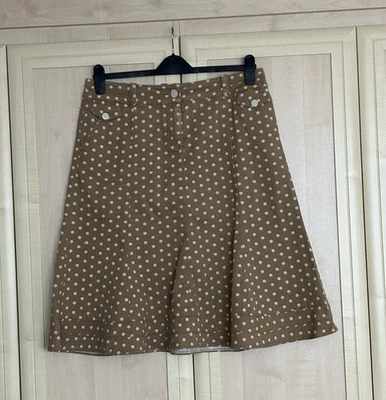 M&S Per Una Women's Brown Casual Polka Dot Midi Flare Skirt - Ladies Size UK 14 - Image 1 of 4