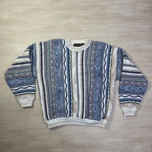 Croft & Barrow Y2K 90er Herren Pullover Baumwolle Rundhalsausschnitt Coogi Stil Größe Large - Bild 1 von 9