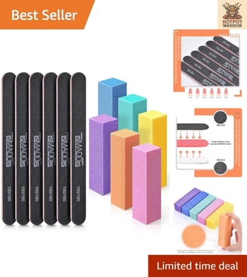 Versátil kit de tampón y lima para uñas - 12 piezas herramientas de bloque de colores para todas las uñas Foto 1 de 4