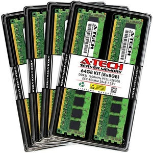 64GB 8x 8GB PC3L-12800R RDIMM Lenovo ThinkServer RD340 Memory RAM - Picture 1 of 5