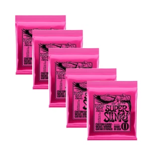 5 Set Corde per Chitarra Elettrica Ernie Ball 9-42 Super Slinky Nickel Wound 2223 - Foto 1 di 7