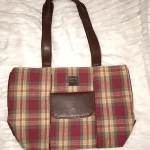 Longaberger Women's Multicolor Plaid Canvas Leather Shoulder Purse Bag - Picture 1 of 5