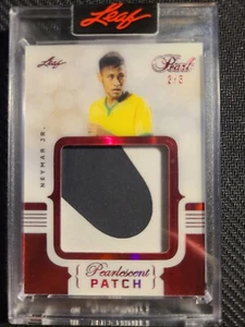 Neymar Jr. 2022 Leaf Game Worn Pearlescent Patch with Sick Jumbo Patch #'d to /3 - Picture 1 of 4