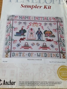 cross stitch, wedding sampler pattern, Penelooe sampler, Anchor - Picture 1 of 1