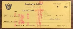 Dave Dalby 1978 Oakland Raiders assegno libro paga firmato PSA UCLA - Foto 1 di 4