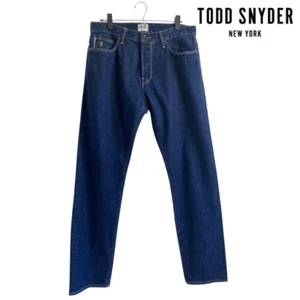 TODD SNYDER Classic Slim Selvedge Jeans Indigo Rinse 100% Cotton $198 Sz 33 x 32 - Picture 1 of 14