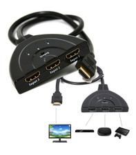 t CAVO SWITCH HDMI 1080p 3 PORTE FULL HD TV PRESA MULTIPLA SDOPPIATORE ADATTATOR