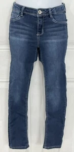 Member's Mark Girl's Favorite Knit Denim Jean Distressed Whiskered Size 10/12 - Picture 1 of 2