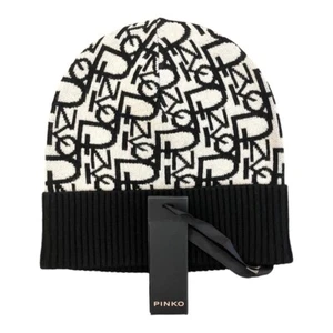 Gorro PINKO Hat Beanie blanco negro punto unisex talla única ¡NUEVO ETIQUETA! - Imagen 1 de 7