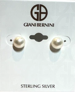 Neu mit Etikett Giani Bernini Ohrstecker weiße Süßwasserzuchtperlen (8-9 mm) - Bild 1 von 1