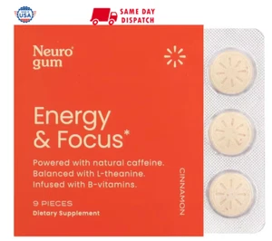 Neuro Gum Energy & Focus Gum (9 Pieces) - Single Pack - Cinnamon Flavor - Picture 1 of 8