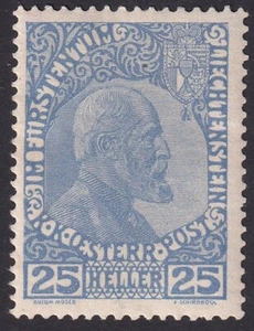 Liechtenstein 25 H. ultramarin Mi.Nr. 3 y b ungebraucht Mi.Wert 440 € (1003) - Bild 1 von 2