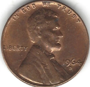 1964-D, 1 c, Lincoln Memorial Penny (US COIN, MONEY, COLLECTIBLE) - Picture 1 of 2