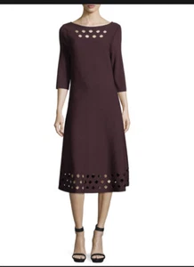 NIC+ZOE TIME OUT TWIRL ABITO RITAGLIATO MANICA 3/4 IN VINO - TAGLIA S (RV $228) - Foto 1 di 1