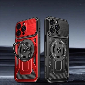 Funda resistente a prueba de golpes con soporte de anillo seguro para iPhone 16 Pro Max 15 14 13 12 11 Mag - Imagen 1 de 11