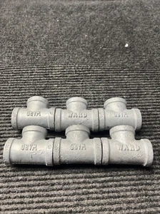 LOT OF 6 Ward Straight Tee Galvanized Malleable Iron 3/4"  - USA - Picture 1 of 5