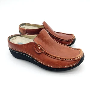 Wolky Vintage Roll Slide Damenschuhe Größe EU 37 US 6-6,5 Cognac Leder Boho - Bild 1 von 7