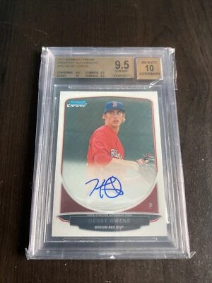 Henry Owens 2013 tarjeta de autógrafo Bowman cromo Beckett 9,5 gema oro como nuevo T11-37 Foto 1 de 2