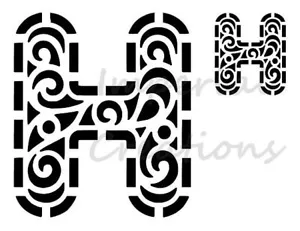 LETRA H Elegante Alfabeto Capital ABC 8,5 x 11 Plantilla Hoja de Plástico S61 - Imagen 1 de 2