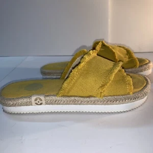 Nalho Yoga Mat Espadrilles Sandals Slides Yellow Kamala Pineapple Platform Sz 9 - Picture 1 of 9