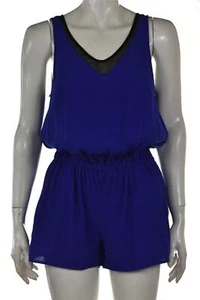 Pantalones cortos para mujer Silence + Ruido talla S azul negro bloque de color sin mangas - Imagen 1 de 4