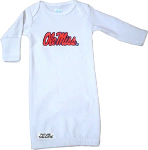 Mississippi Ole Miss Rebels Baby Layette Gown - White - Picture 1 of 1