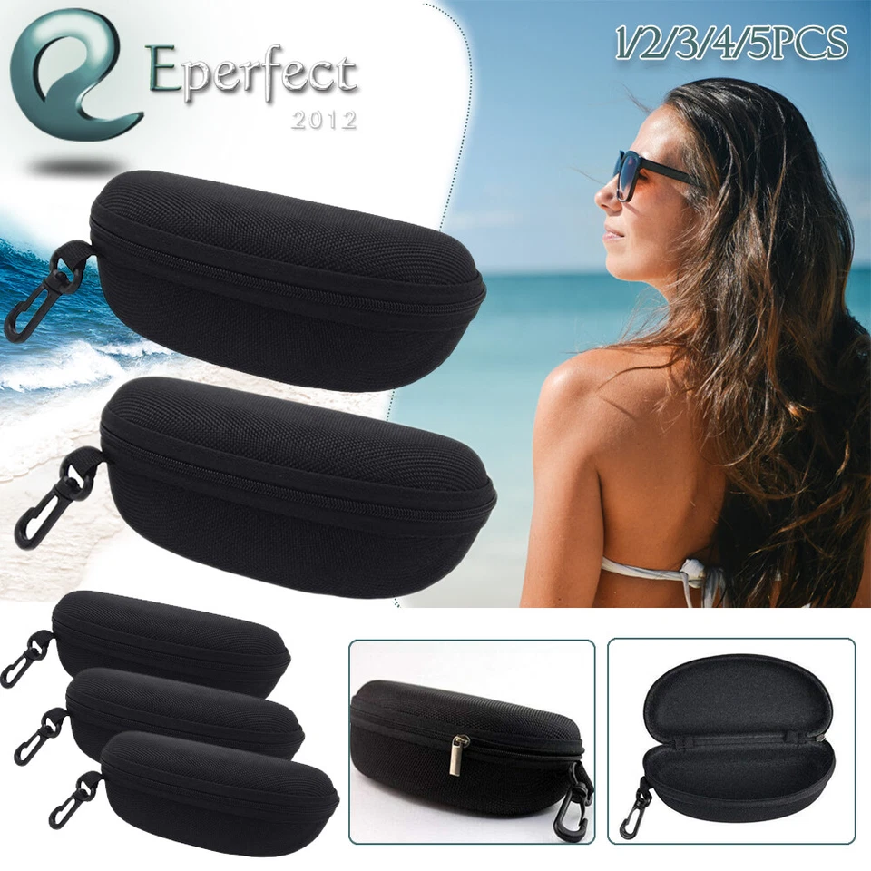 1-5 PIEZAS Estuche para Anteojos Caja Gafas de Sol Protector Cremallera Dura Clip para Cinturón Portátil Foto 1 de 4