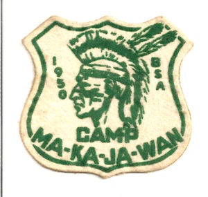 1950 CAMP MA-KA-JA-WAN FELT SHIELD PATCH ILLINOIS CAMP BSA - Picture 1 of 2