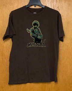 Camiseta Jimi Hendrix 2005 Auténtica Hendrix Para Hombre Mediana Marrón Terciopelo Gráfico - Imagen 1 de 6