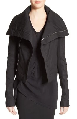 NUEVA Chaqueta de Motociclista Rick Owens Para Mujer Acolchada de Algodón - Negra - Talla 10 EE. UU. Foto 1 de 4