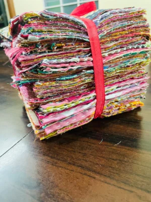 Vintage kantha Scraps bundles Kantha Grab Bag Kantha Pre Cuts Charm pack 5x5" - Image 1 of 4