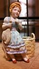 Antique -  Hal Sey Fifth - Porcelain Planter Basket - Figurine - Statue - Lady