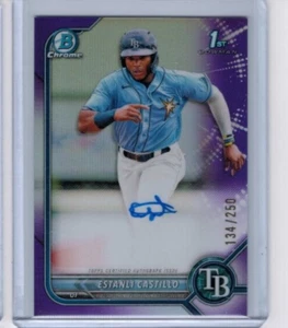 2022 Bowman Chrome Estanli Castillo Purple Refractor Prospect Auto #'ed 134/250 - Picture 1 of 1