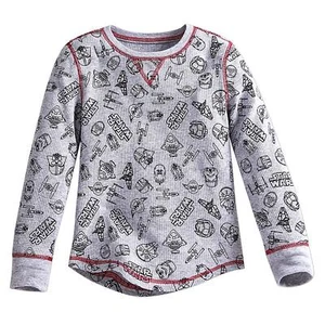 Star Wars Long Sleeve Thermal Shirt Boy Size 7/8 - Picture 1 of 1