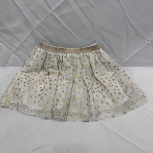 Sonoma Tulle Skirt White Gold Hearts Girls Size 7 - Picture 1 of 3