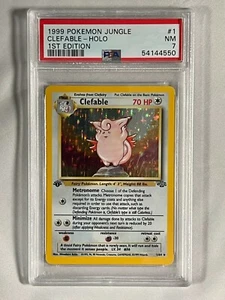 1999 Pokémon Jungle - Clefable Holo 1st Edition #1 - PSA NM (NEAR MINT) 7!!!! - Picture 1 of 3