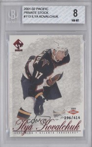 2001-02 Pacific Private Stock /414 Ilya Kovalchuk #113 BGS 8 Rookie RC
