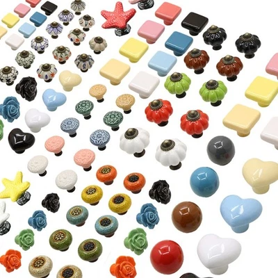 Vintage Door Knobs Classic Ceramic Cupboard Cabinet Drawer Pull Handles Room - Image 1 of 4