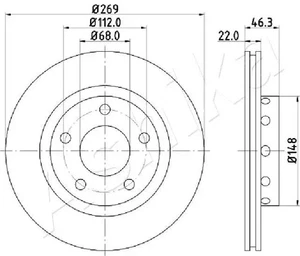 2x Brake disc 61-00-0913 ASHIKA for AUDI A8 D2 A6 C4 A6 C4 Avant A6 C5 - Picture 1 of 7
