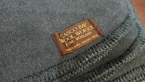 Casco Bay Wool Works Fine Woolens 58 x 92 Hunter Green Wool Blanket - Picture 1 of 2