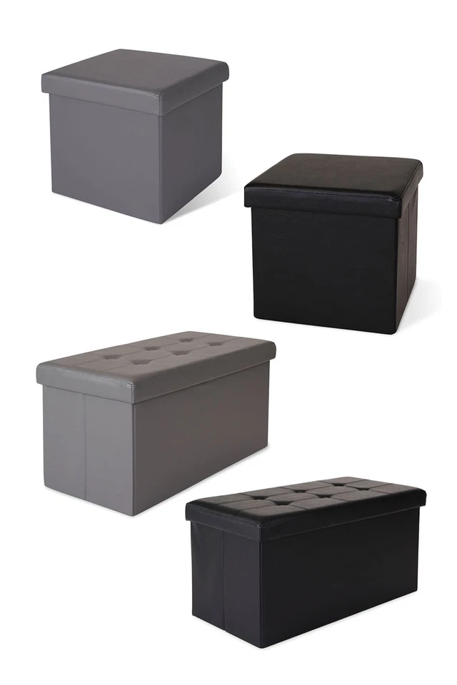 dibea faltbarer Sitzhocker Aufbewahrungsbox Kunstleder (2 Größen, div.Farben) - Bild 1 von 1