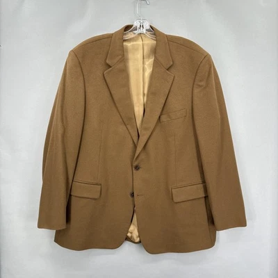 Cashmere Sport Coat Jacket Blazer Mens 48 Long 48L Tan Khaki Soft Classic Luxury - Image 1 of 4